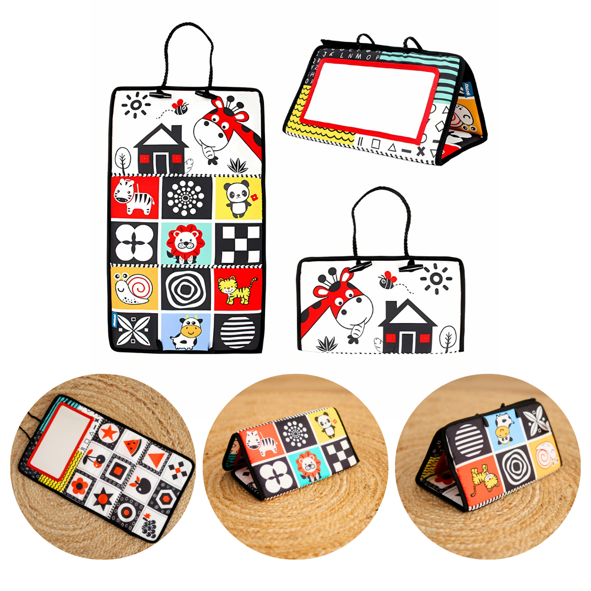 Montessori-Spiegelspiel für die Bauchlage