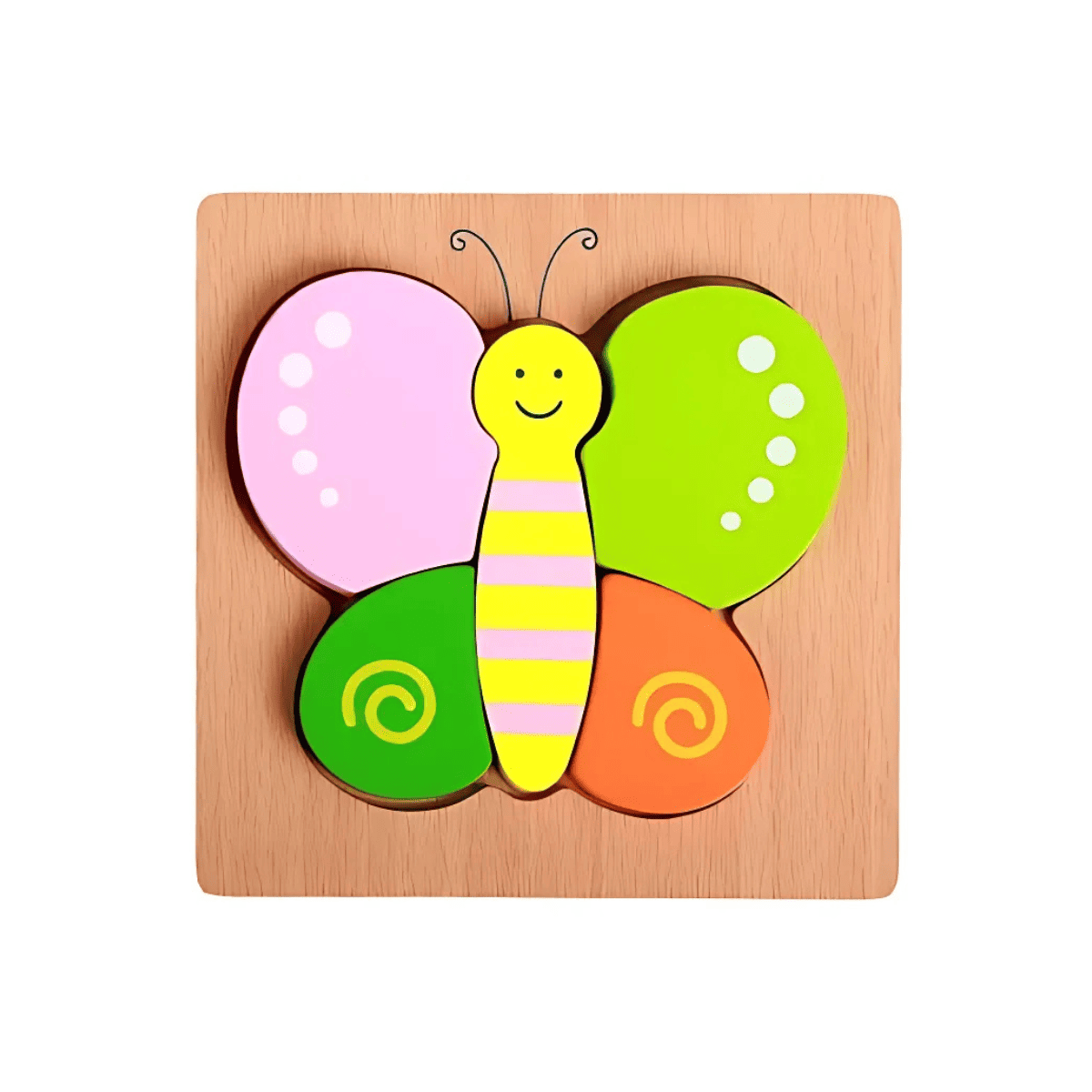 Set mit 8 dreidimensionalen Holzpuzzles