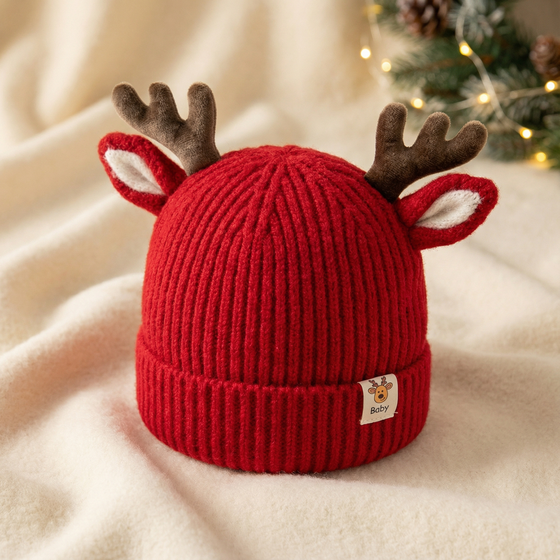 Rentier-Weihnachtsmütze (0-6 Jahre)