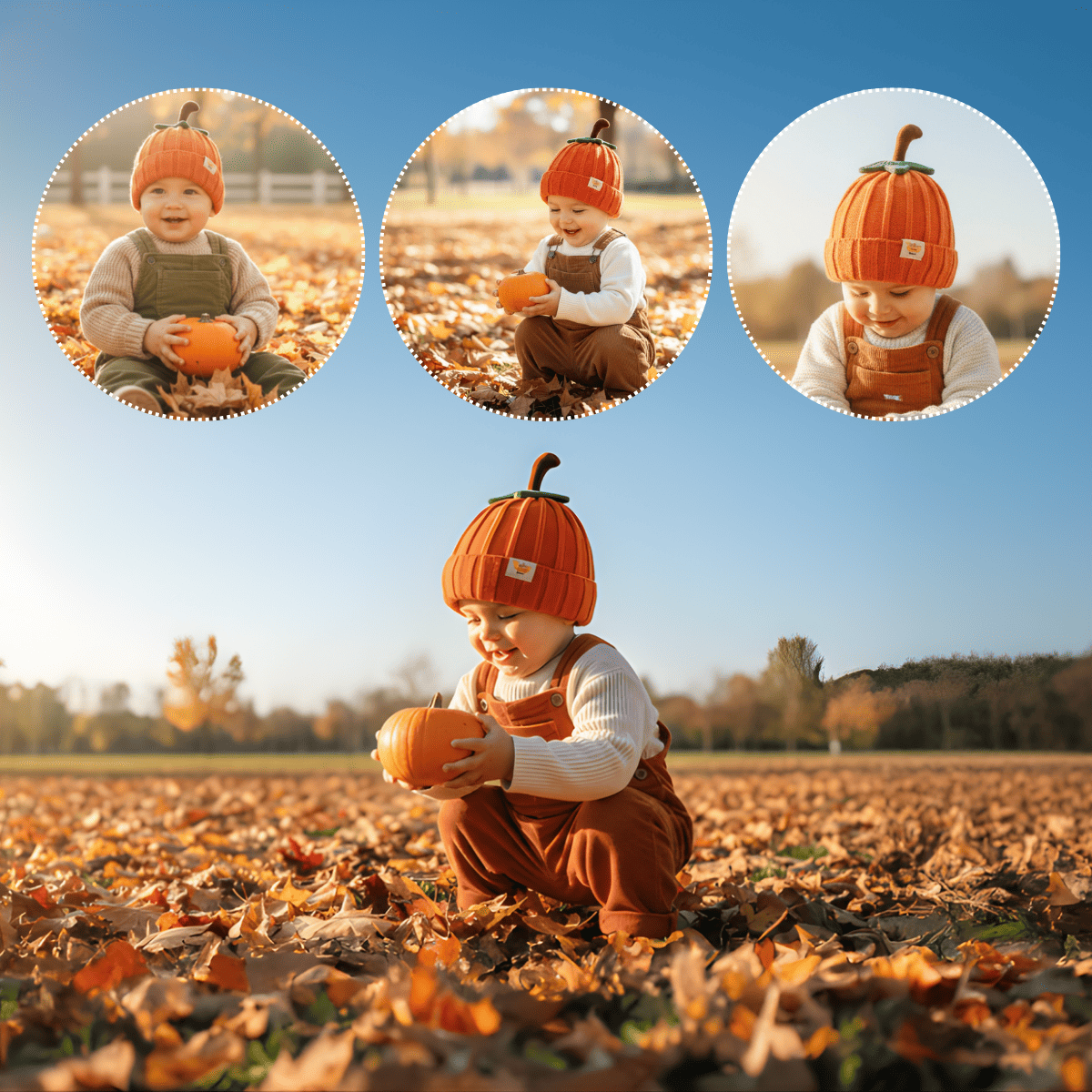 Herbstkürbishut 0-6 Jahre