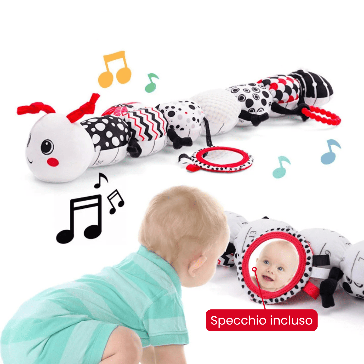 Sensorisches Tausendfüßler-Plüschtier mit Musik