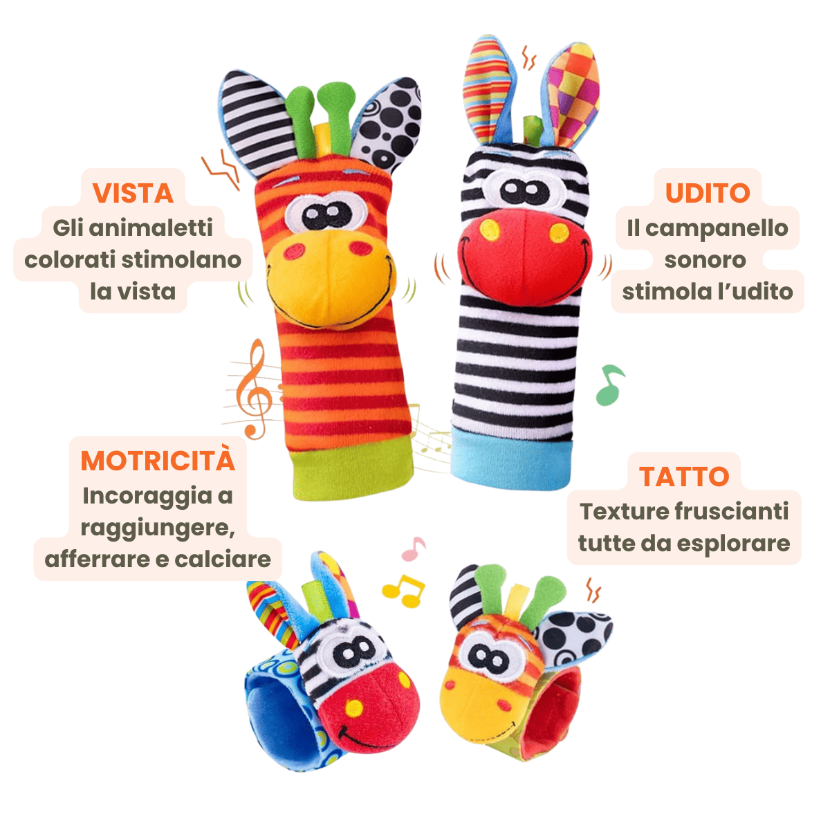 Set mit Neugeborenen-Glöckchen, Söckchen und Armbändern