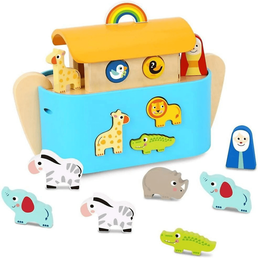 Arche Noah aus Holz mit Figuren