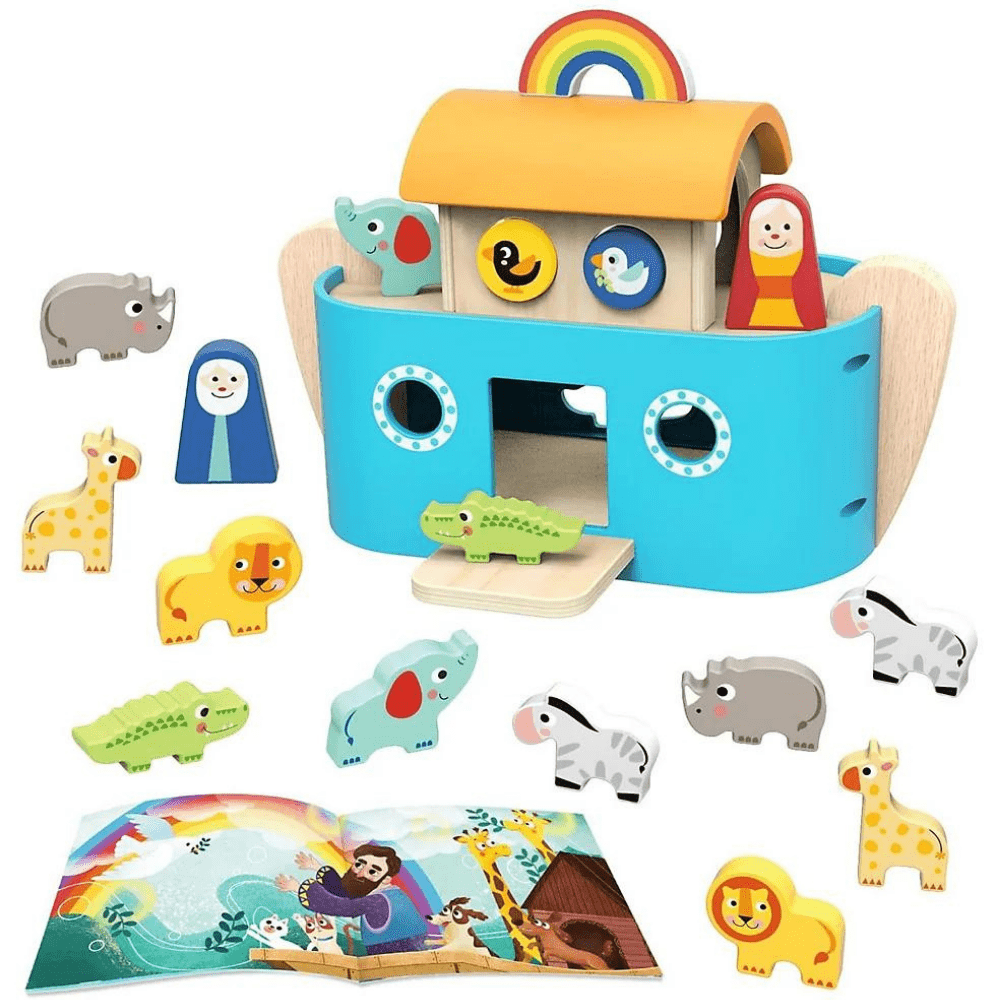 Arche Noah aus Holz mit Figuren