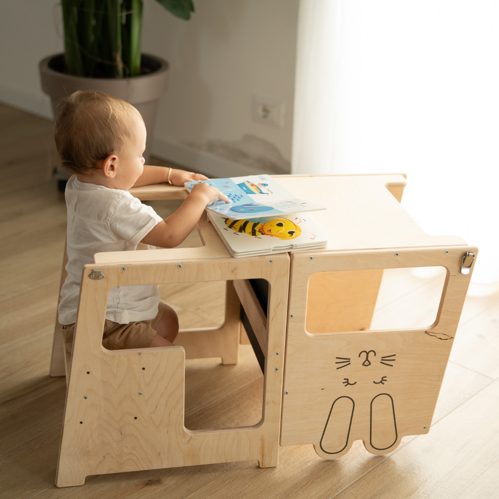 Torre Montessori 3 in 1 Tisch und Stuhl