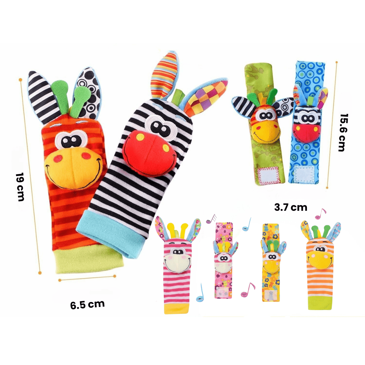 Set mit Neugeborenen-Glöckchen, Söckchen und Armbändern