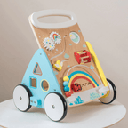 Regenbogenfarbener Multifunktions-Montessori-Wagen für die ersten Schritte