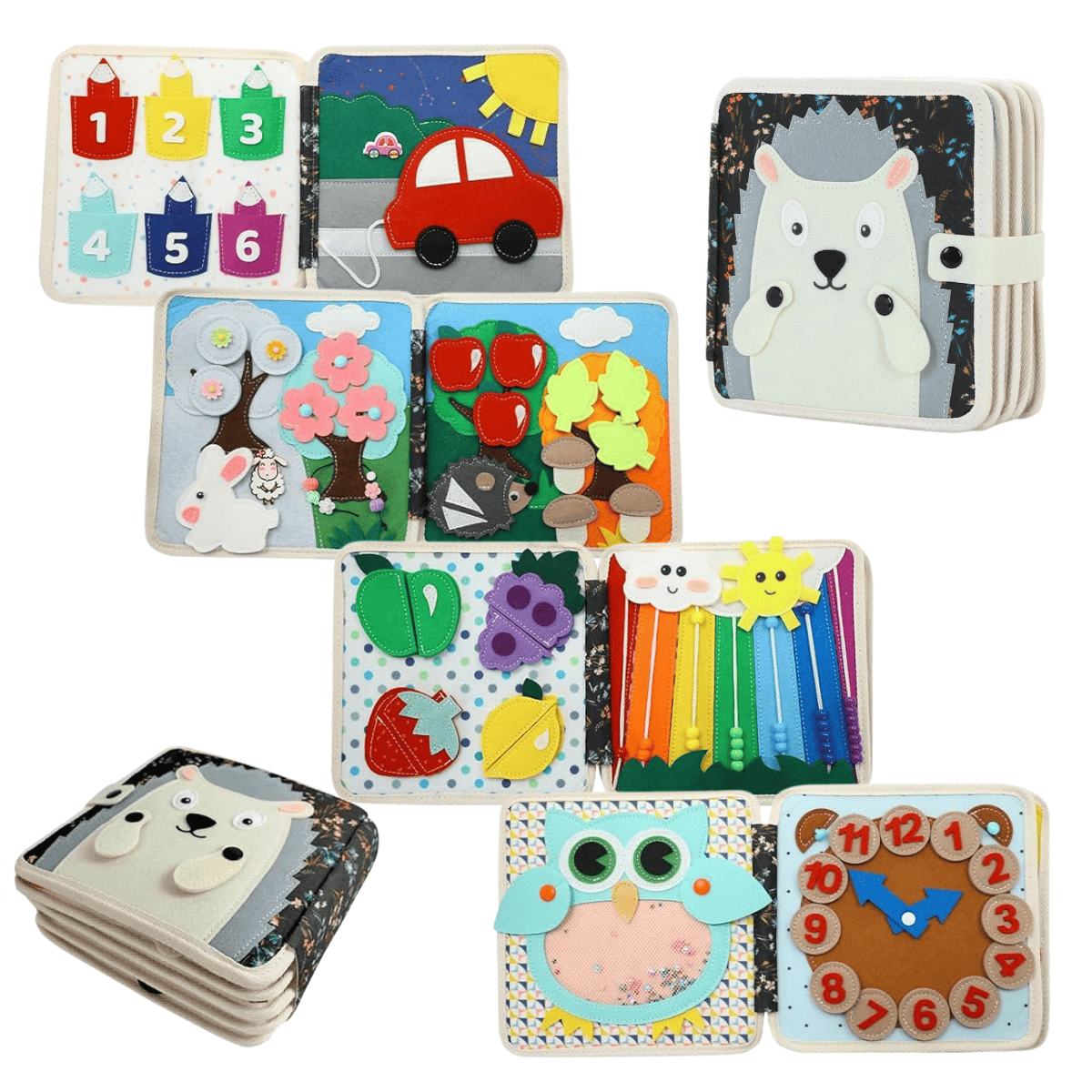 Filz-Stoffbuch mit kleinen Tieren