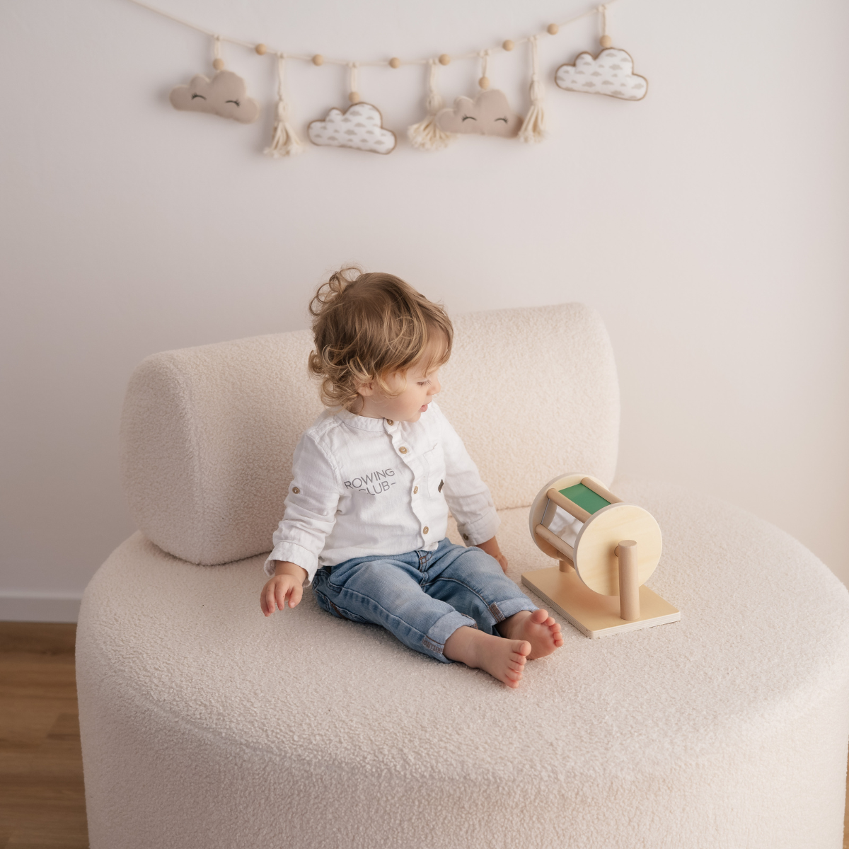 Montessori-Spinning Drum Regenbogen mit Spiegel