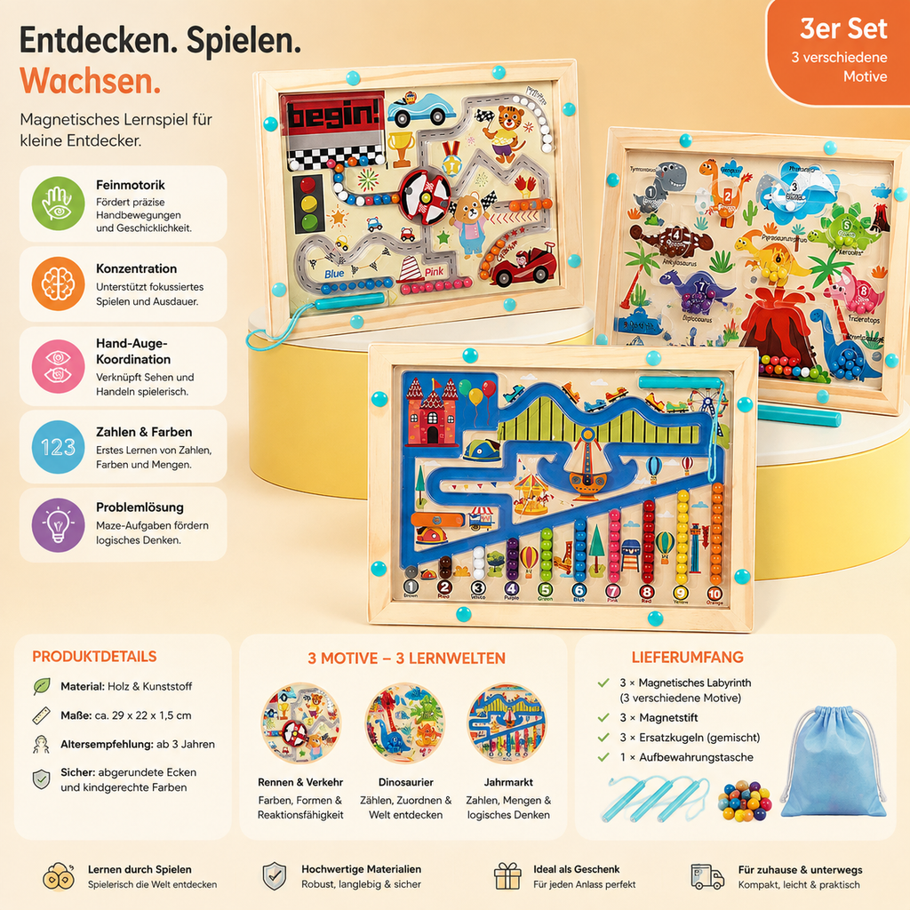 EDUCKIDS® Magnetisches Lern-Labyrinth