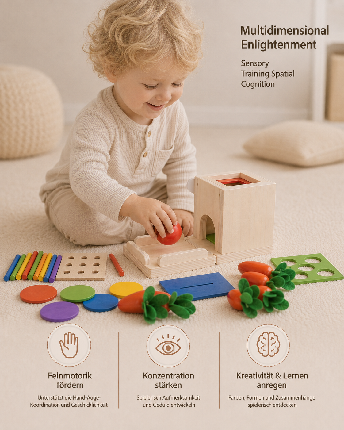 EDUCKIDS® Montessori Entdecker-Set – Motorik & Sensorik