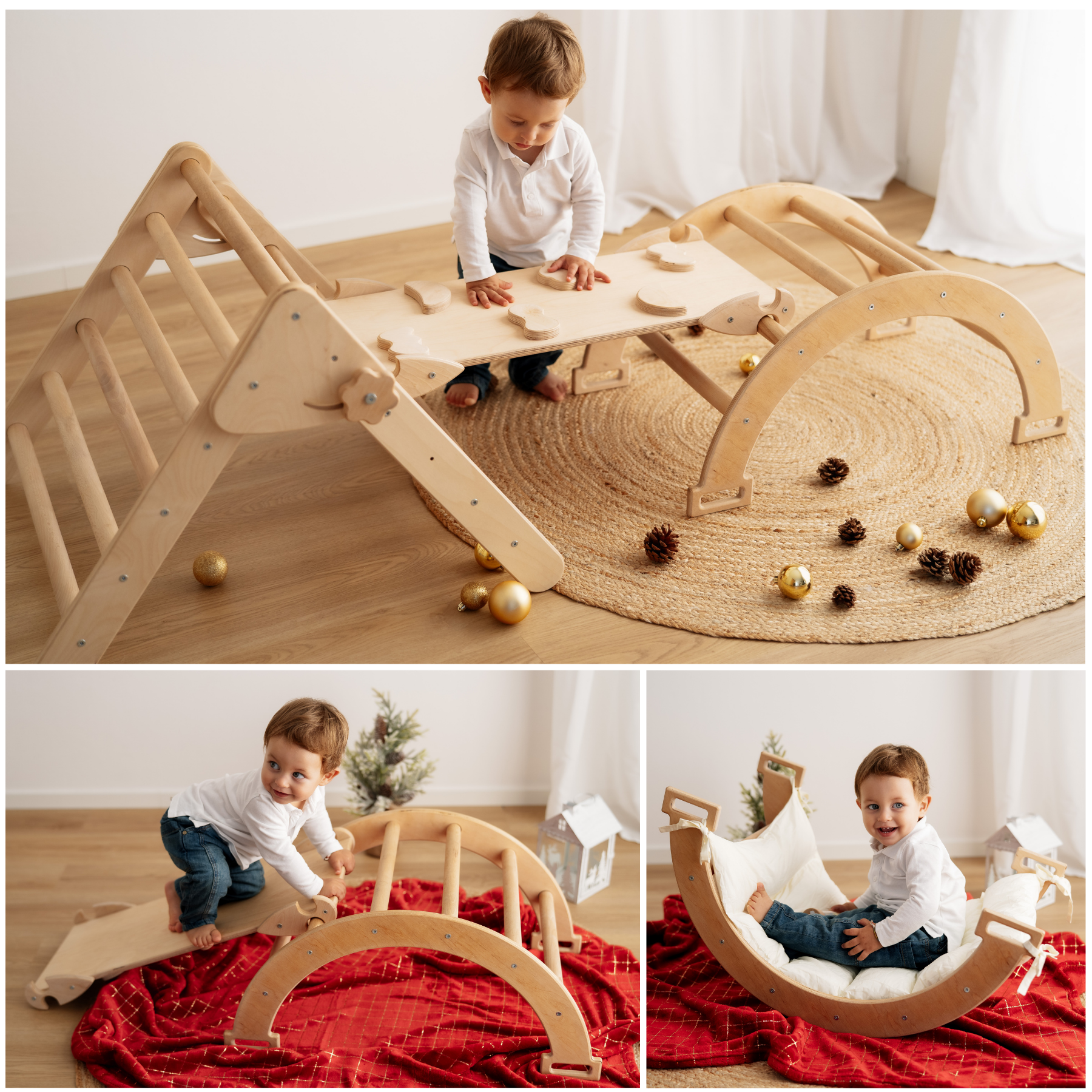 Maxi-Set 3-teilig Pikler Dreieck + Rampe + Bogen
