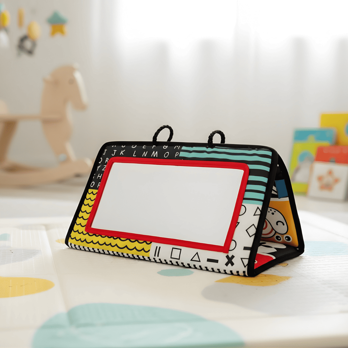 Montessori-Spiegelspiel für die Bauchlage