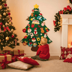 Weihnachtsbaum aus Filz mit Dekorationen