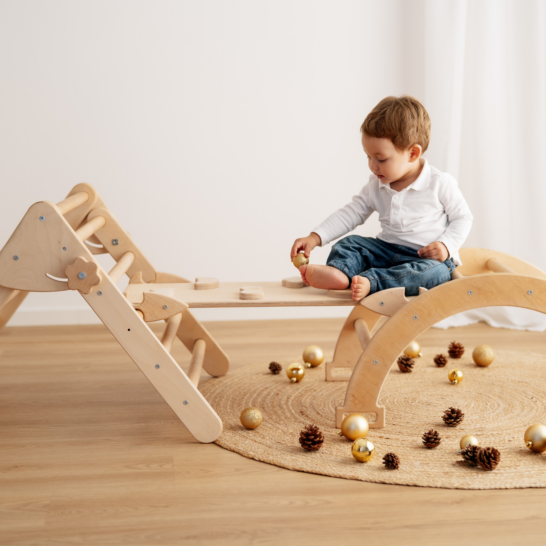 Maxi-Set 3-teilig Pikler Dreieck + Rampe + Bogen