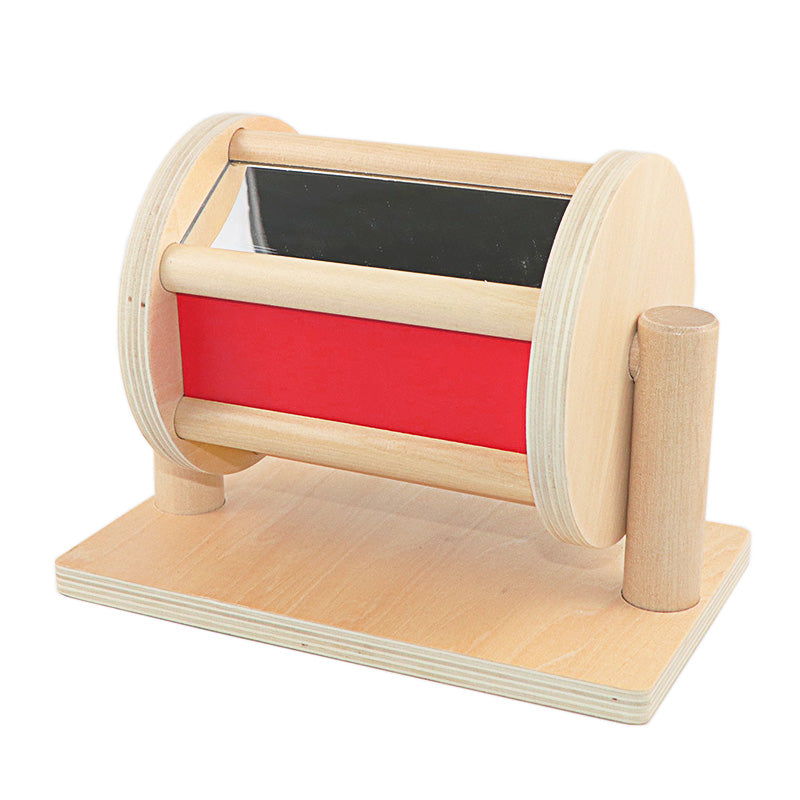 Drehbare Montessori Regenbogen Trommel mit Spiegel