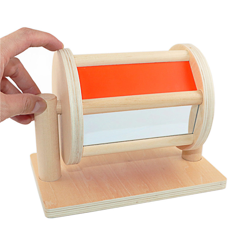 Drehbare Montessori Regenbogen Trommel mit Spiegel