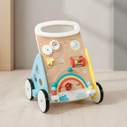 Regenbogenfarbener Multifunktions-Montessori-Wagen für die ersten Schritte